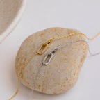 Pave Linked Pendant Necklace in Silver