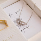 Pave Linked Pendant Necklace in Silver
