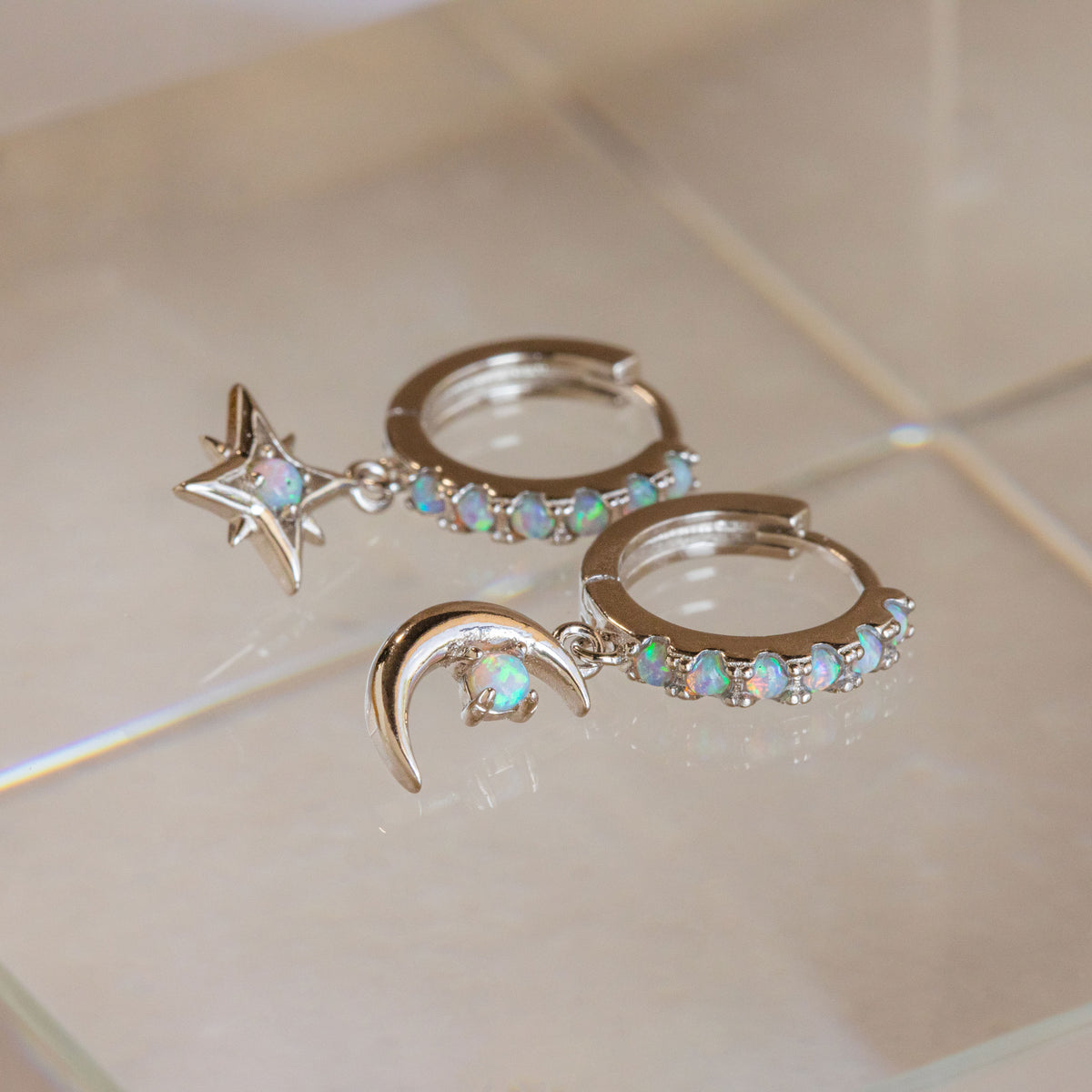 Astra Moon & Star Huggies in Silver