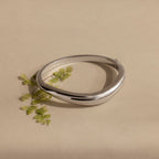 Curved Dome Bangle in Silver