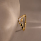 Sunrise Diamond Curve Ring