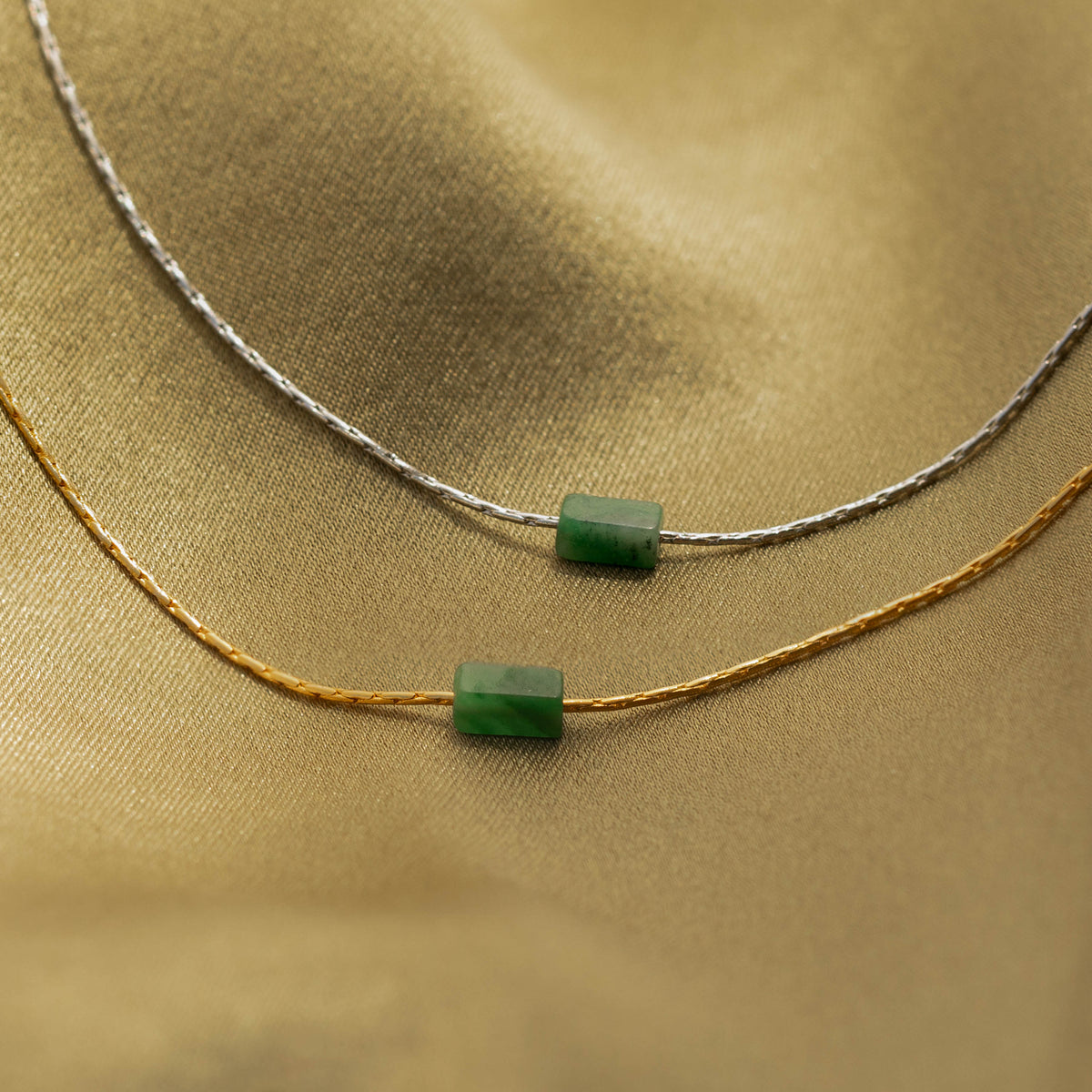 Dainty Jade Bar Necklace
