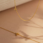 Venice Sideways Initial Necklace in 18K Gold