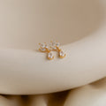 Puces d'oreilles pendantes diamant marquise