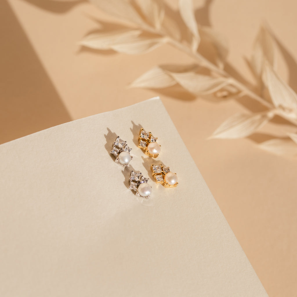 Aretes de perlas angelina
