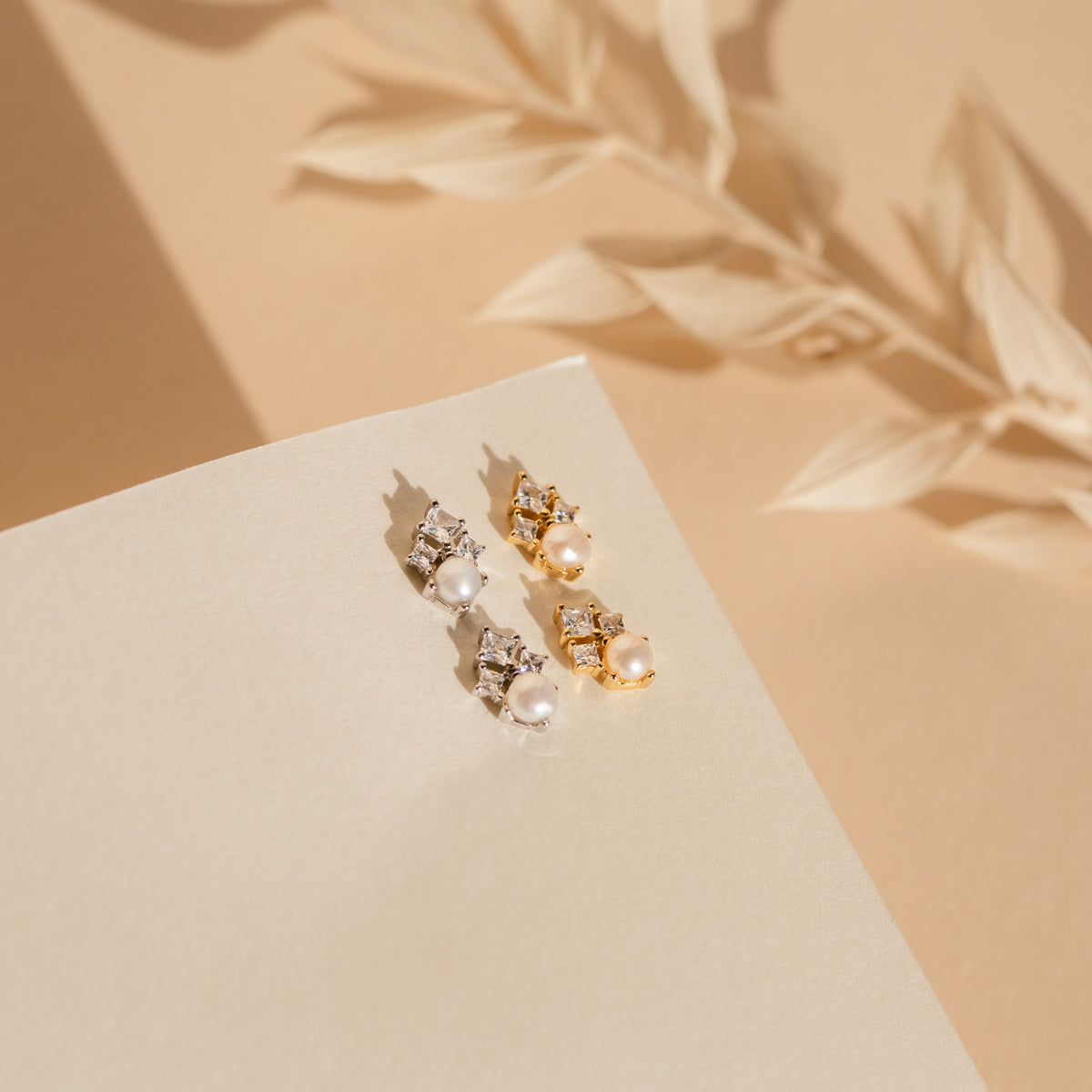 Aretes de perlas angelina