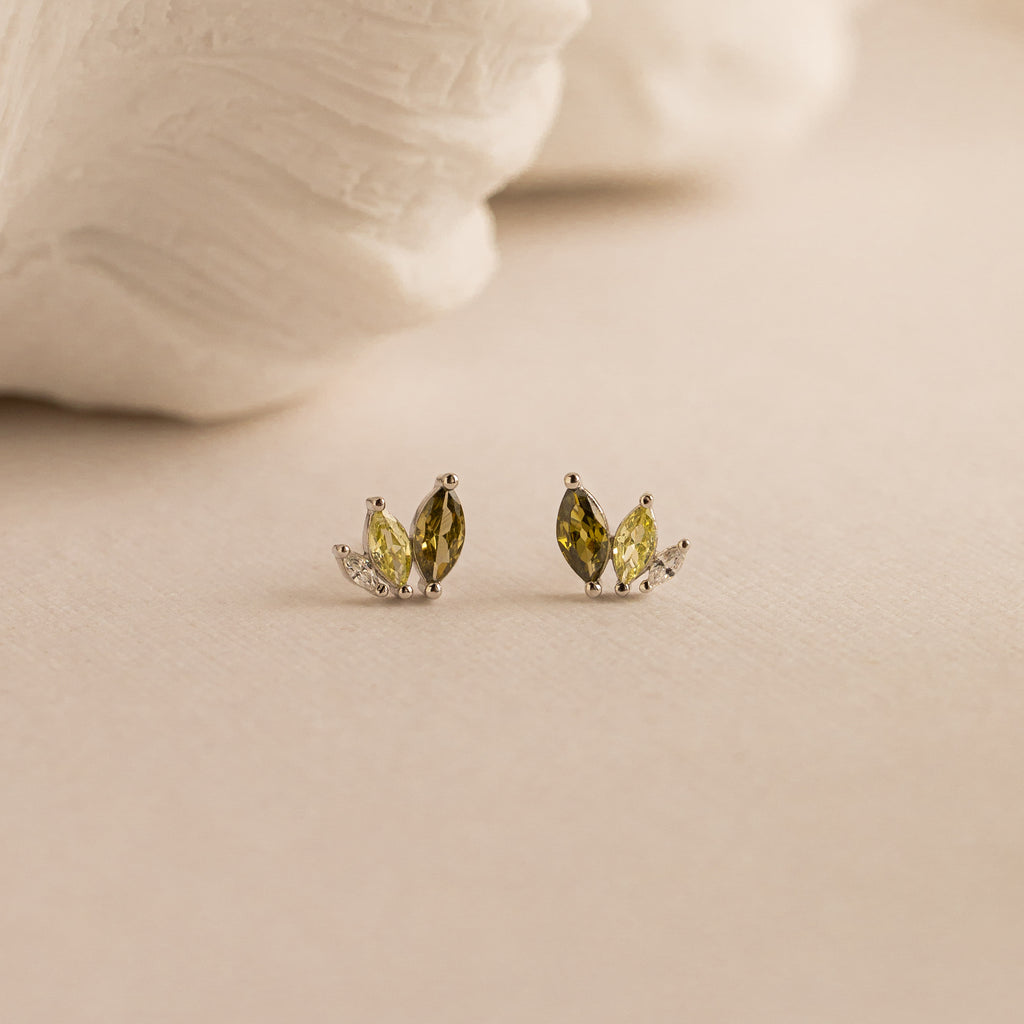 Seagrass Peridot Marquise Studs