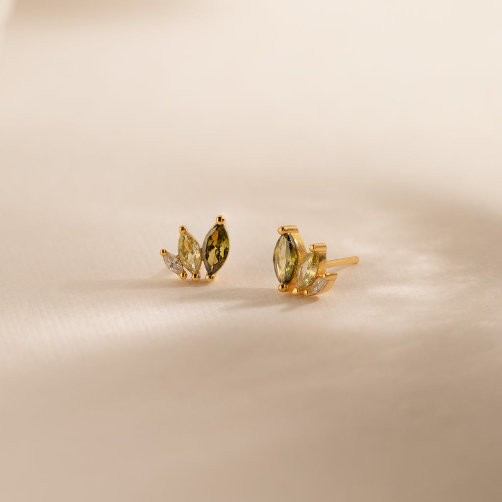 Seagrass Peridot Marquise Studs