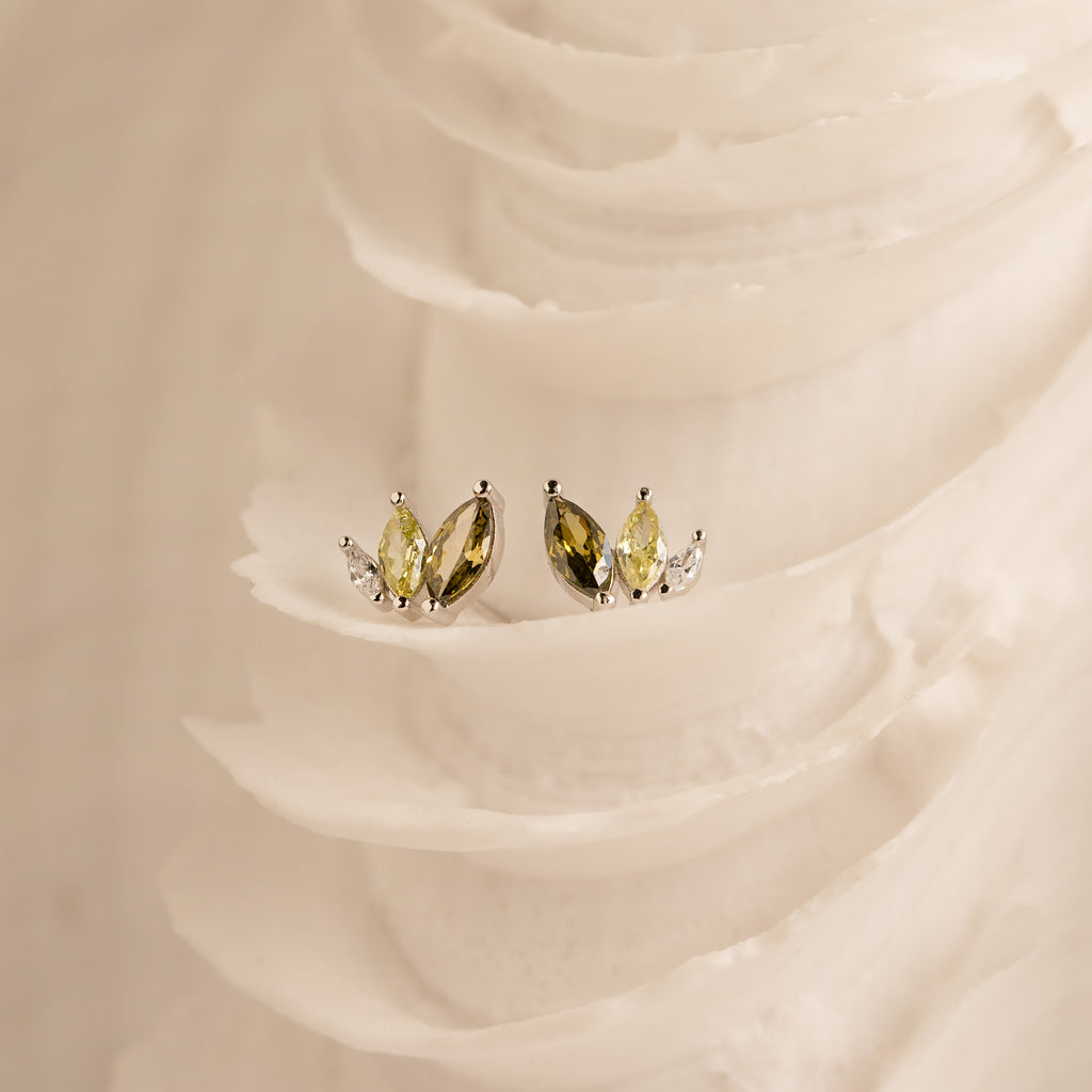 Seagrass Peridot Marquise Studs