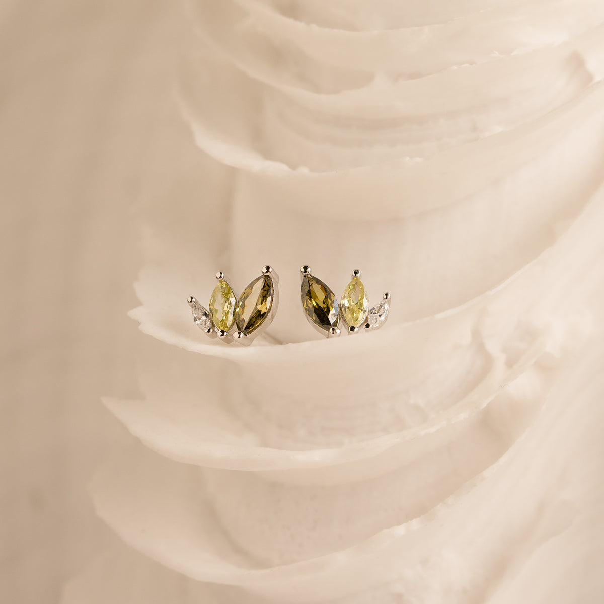 Seagrass Peridot Marquise Studs