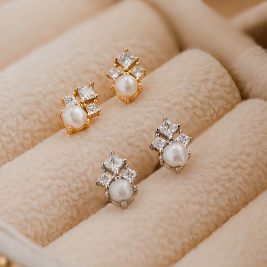 Aretes de perlas angelina