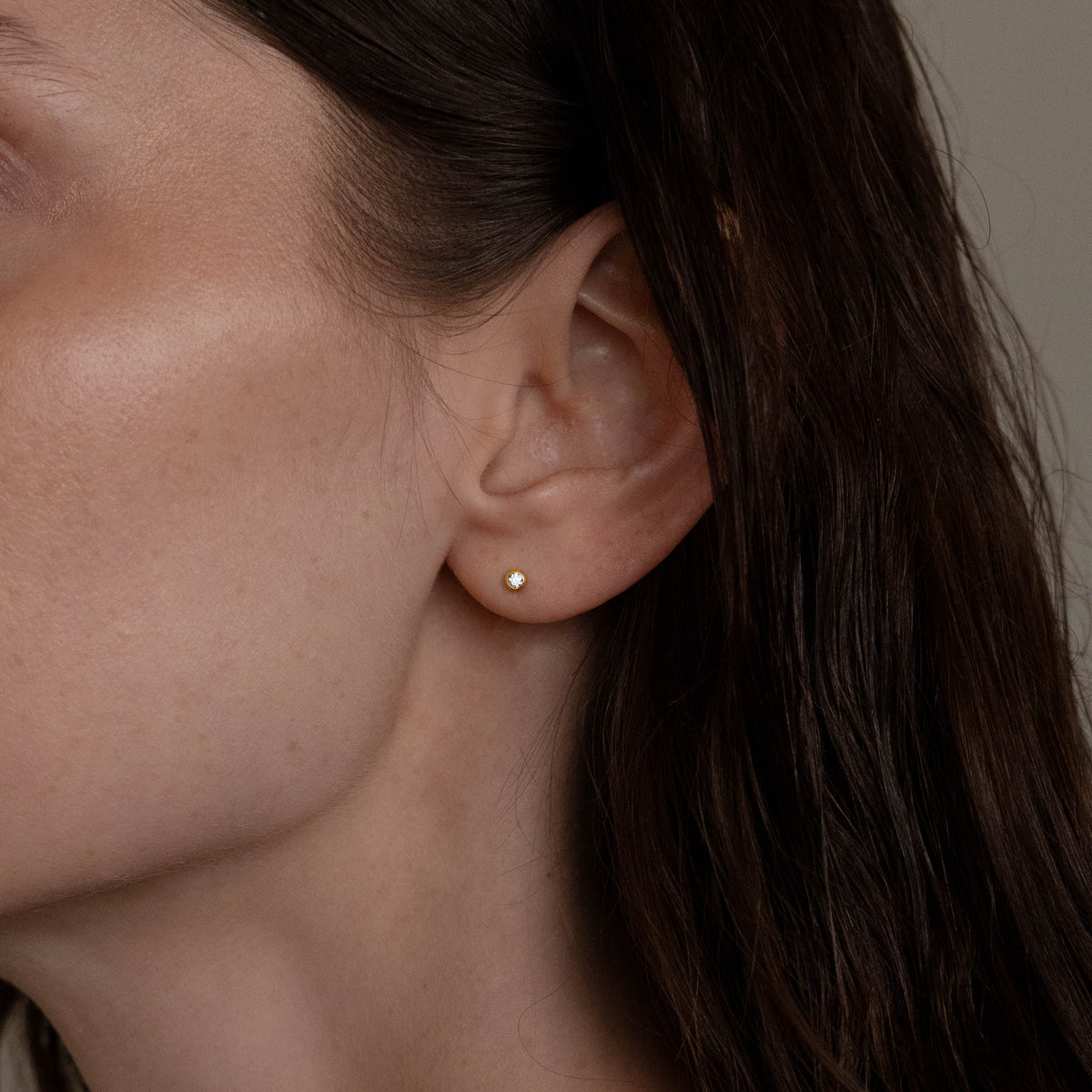 Small Diamond Bezel Flat Back Studs