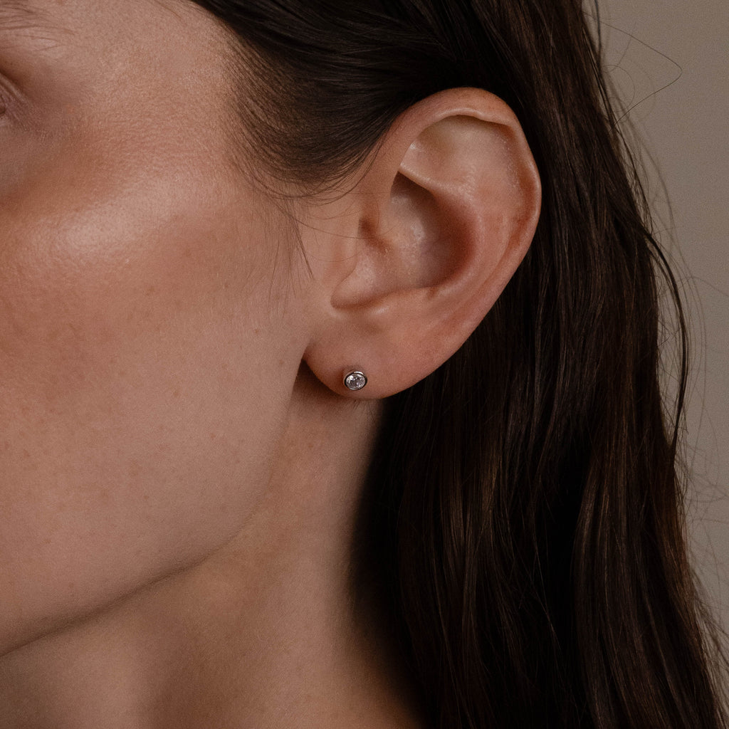 Medium Diamond Bezel Flat Back Studs