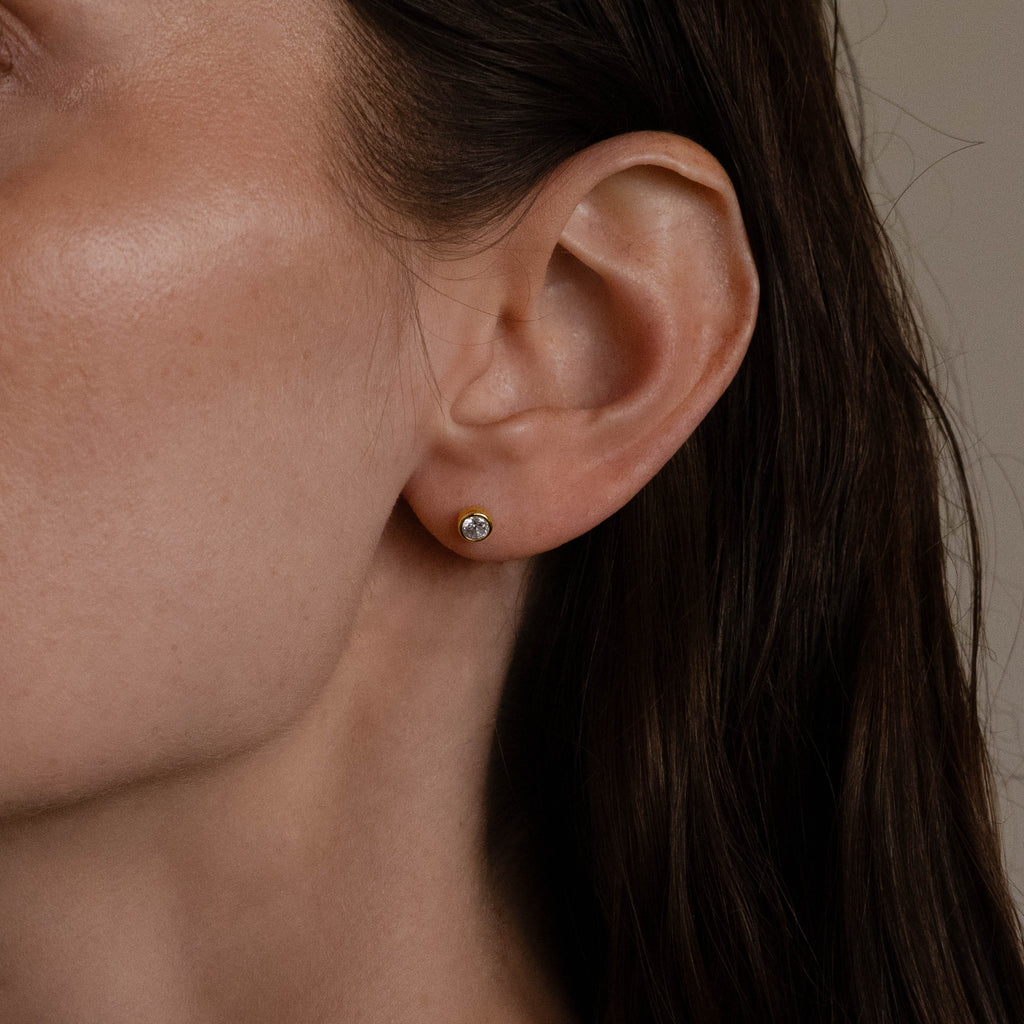 Medium Diamond Bezel Flat Back Studs