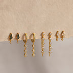 Dangling Diamond Chain Huggies in 18K Gold
