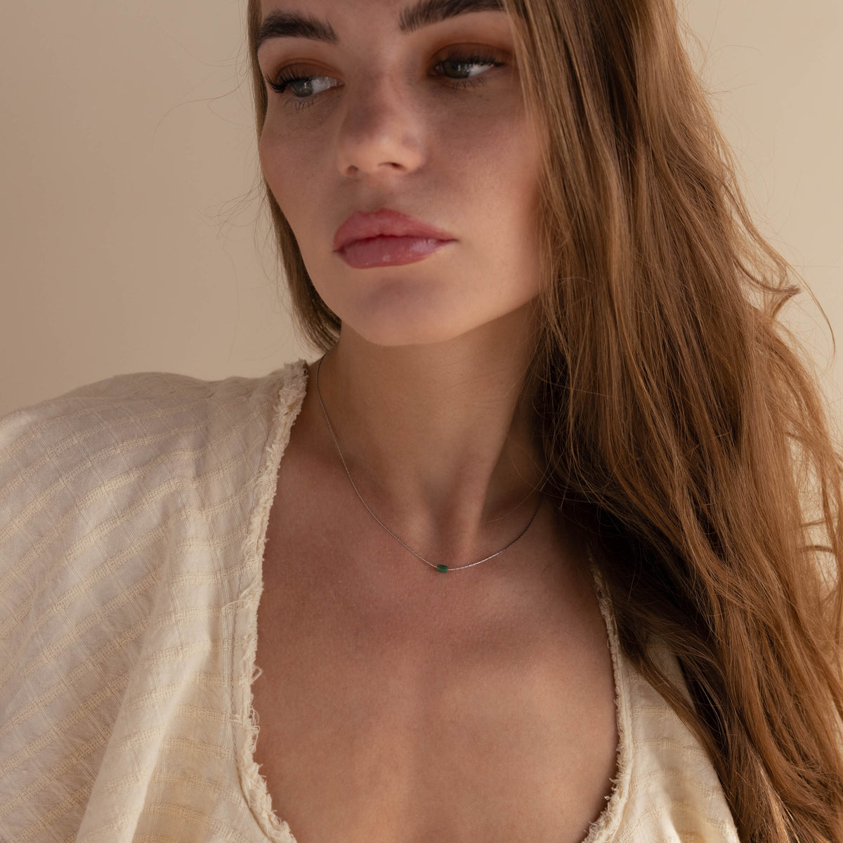 Dainty Jade Bar Necklace