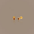 Square Bezel Garnet Flat Back Studs