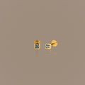 Square Bezel Blue Zircon Flat Back Studs