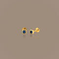 Square Bezel Sapphire Flat Back Studs