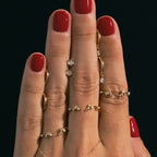 Solid Gold Open Diamond Cluster Ring