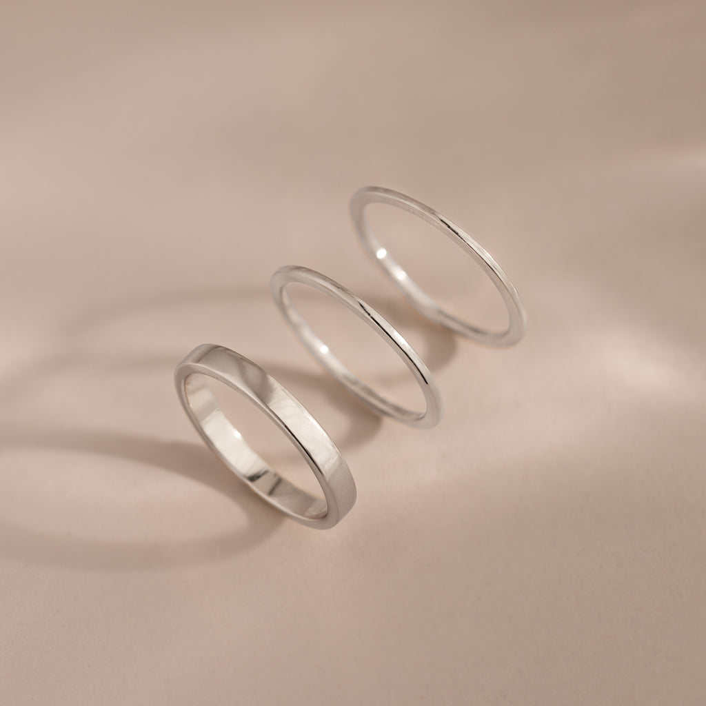 Simple Ring Set in Silver