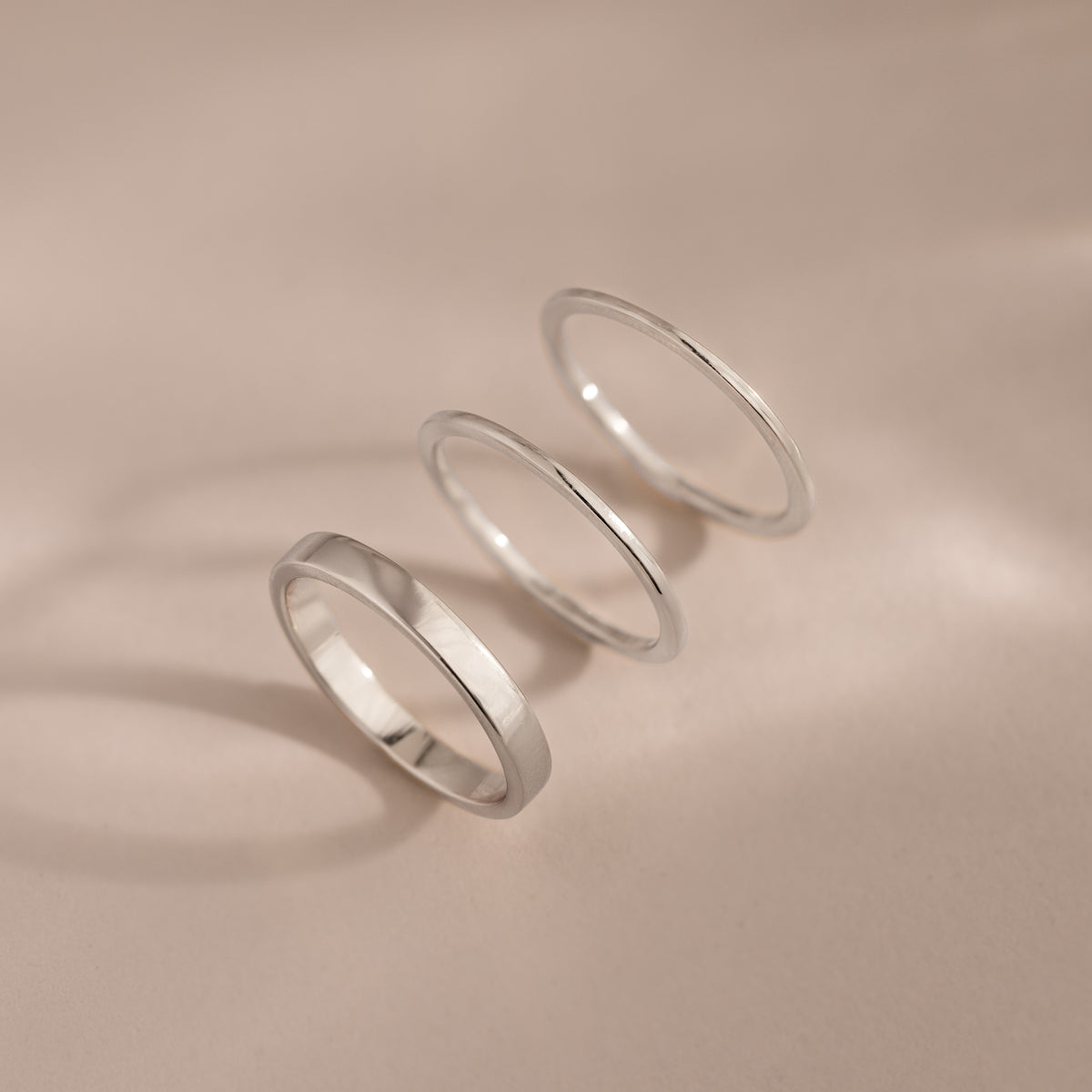 Simple Ring Set in Silver