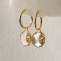 Pia Pearl Coin Hoops in 18K Gold