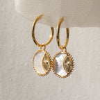 Pia Pearl Coin Hoops in 18K Gold
