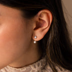 Diamond Pearl Ear Jackets in Silver