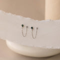 Agate Diamond Chain Earrings in Silver