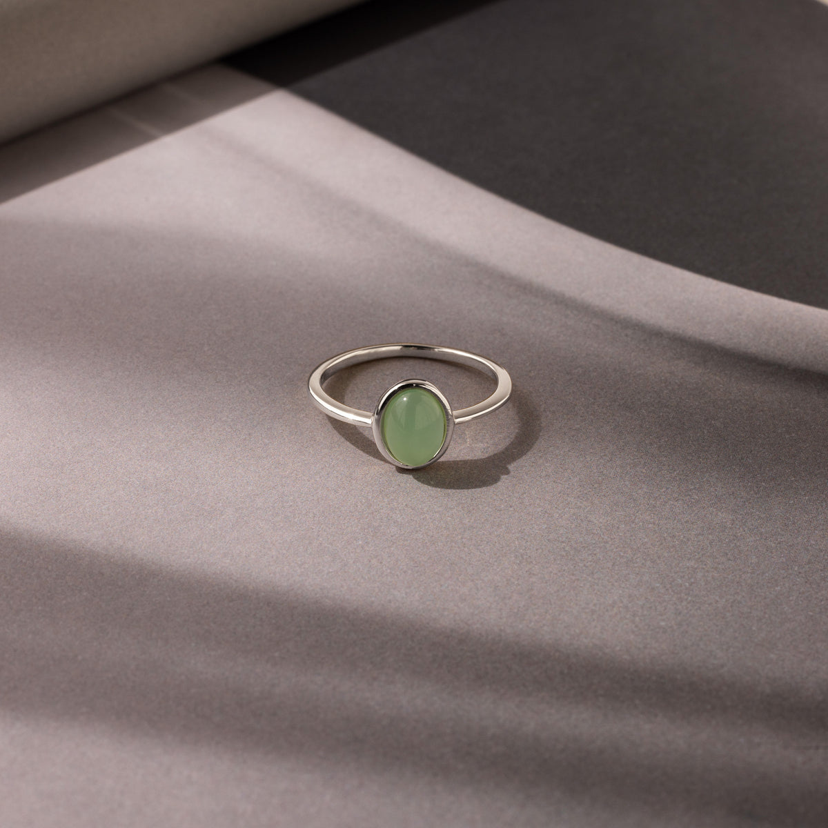 Bague ovale en jade