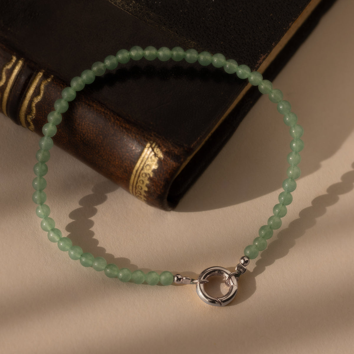 Beaded Jade Charm Bracelet