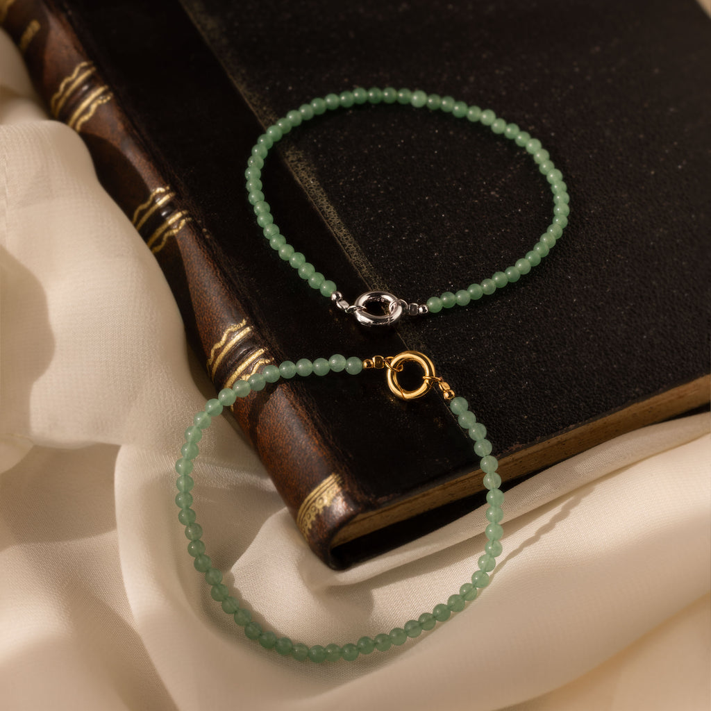 Beaded Jade Charm Bracelet