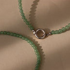 Beaded Jade Charm Bracelet in Silver