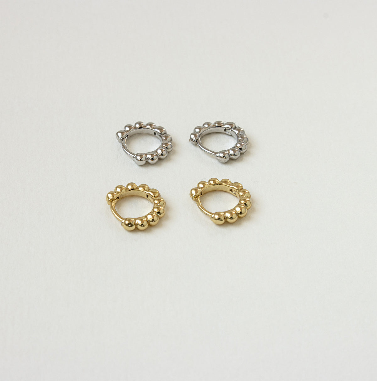 Dainty Sphere Beaded Huggies