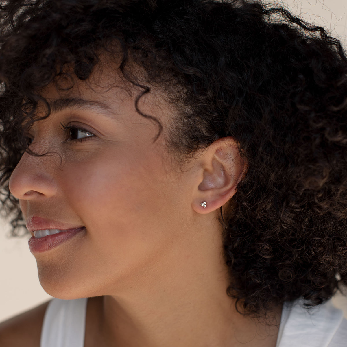 Trio Sphere Studs in Silver