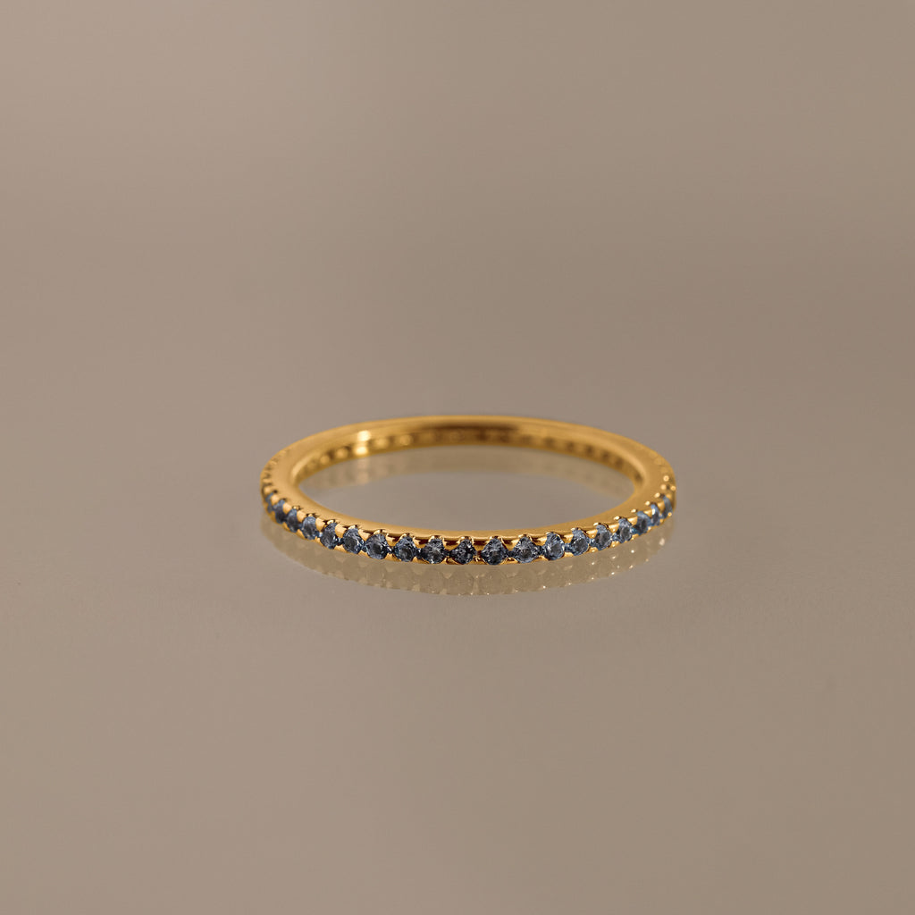 Anillo de eternidad con piedra natal 