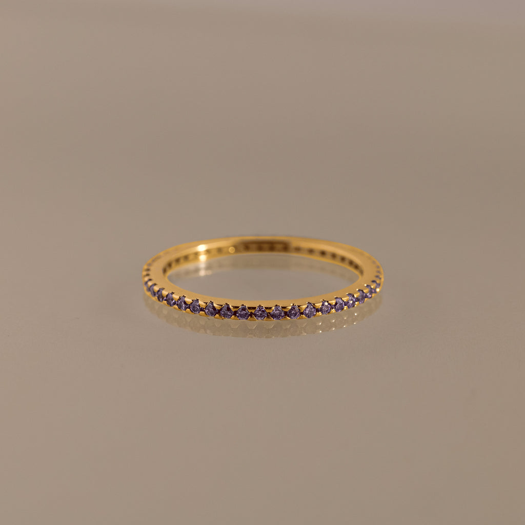 Anillo de eternidad con piedra natal 