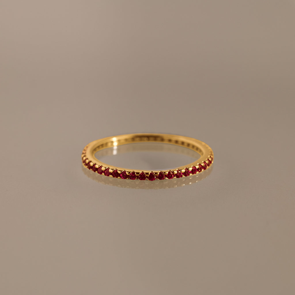 Anillo de eternidad con piedra natal 