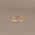 Thin Mini Blue Zircon Ring