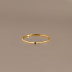 Thin Mini Blue Zircon Ring