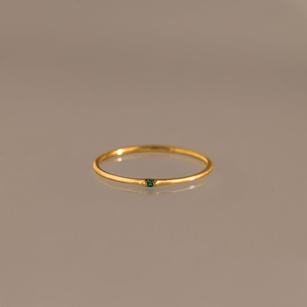 Thin Mini Emerald Ring