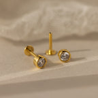 Medium Diamond Bezel Flat Back Studs