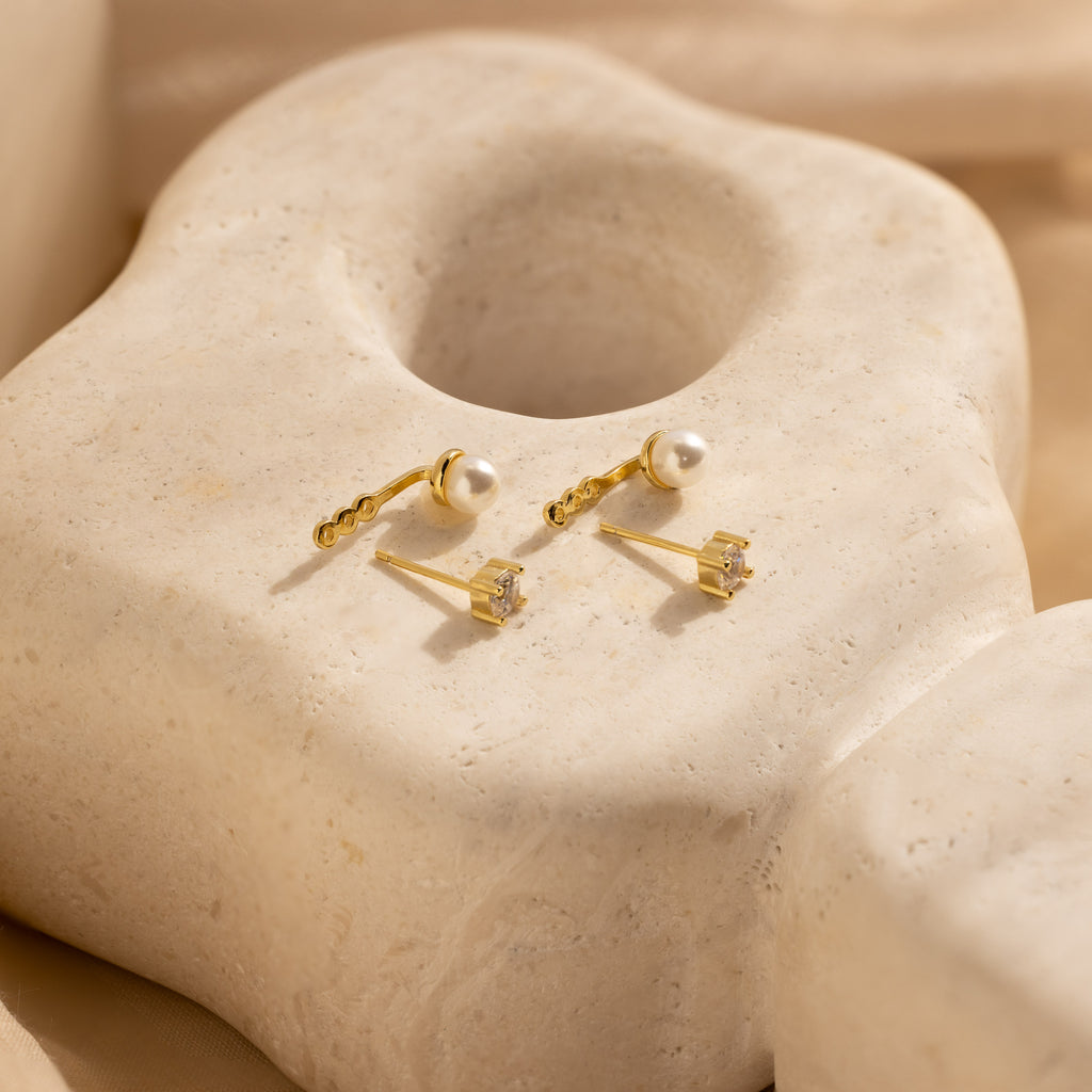 DIAMOND PEARL EAR JACKET