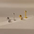 Small Diamond Bezel Flat Back Studs