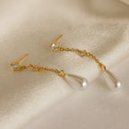 Boucles d'oreilles chaîne de perles en diamant