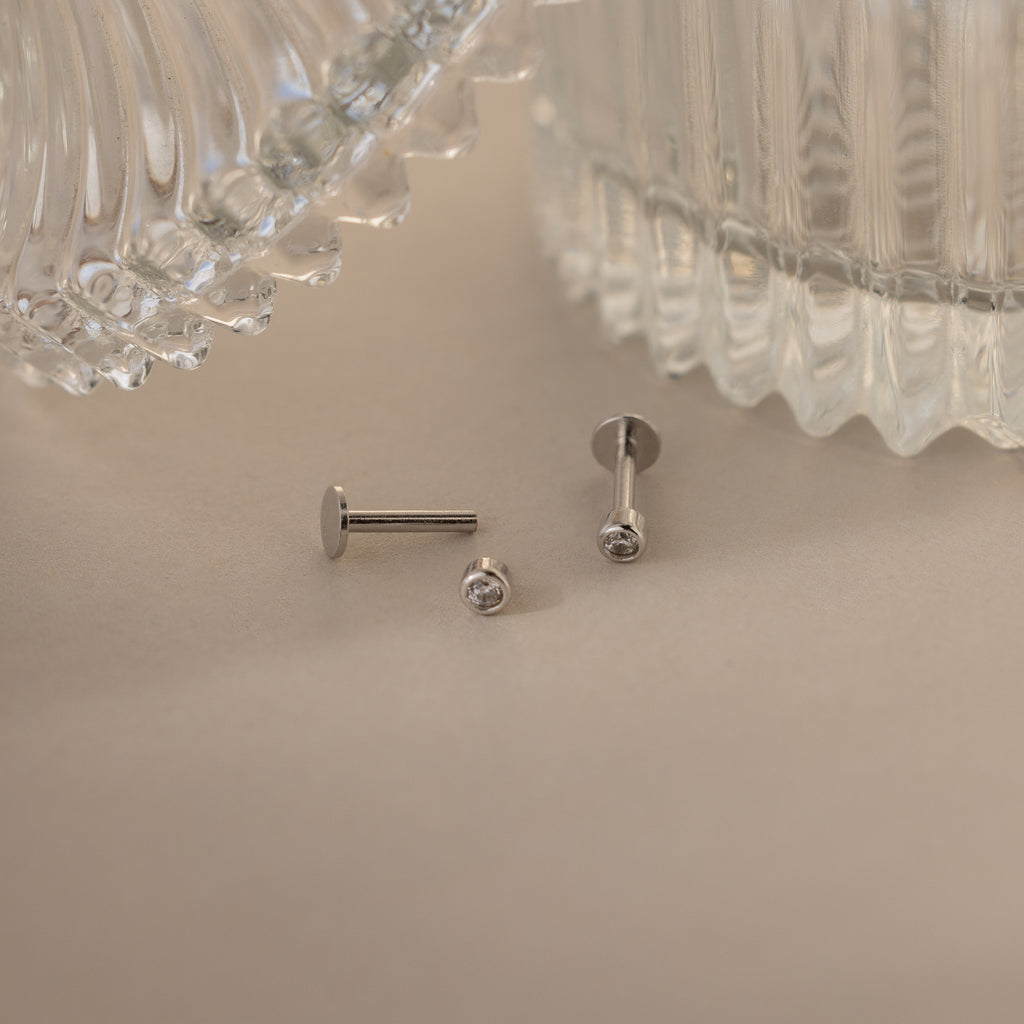 Small Diamond Bezel Flat Back Studs