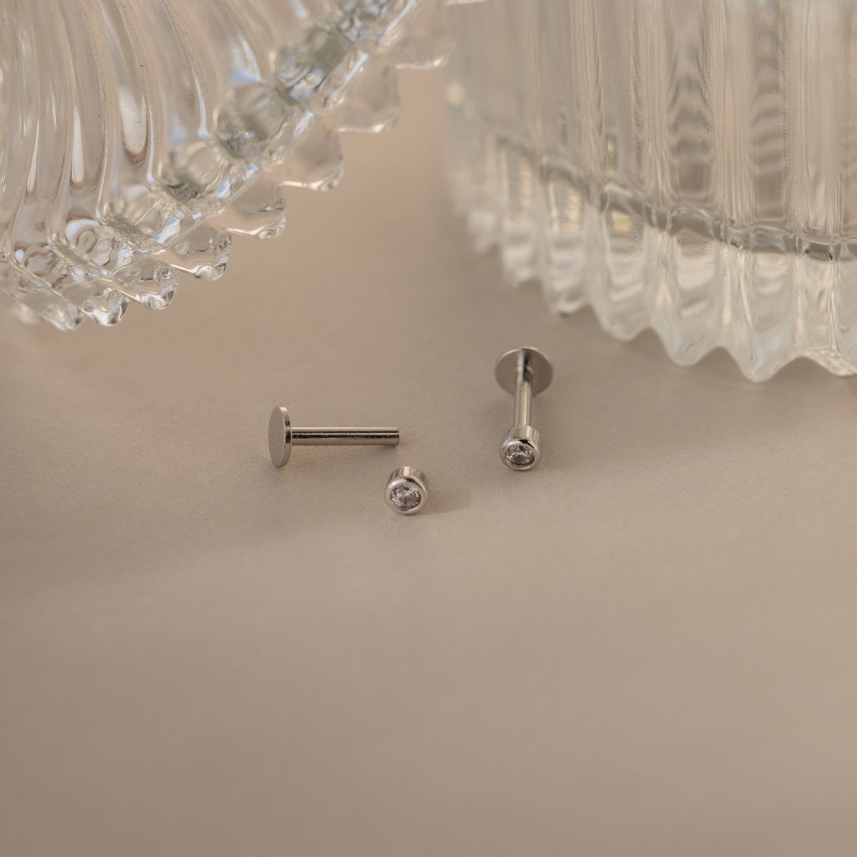 Small Diamond Bezel Flat Back Studs