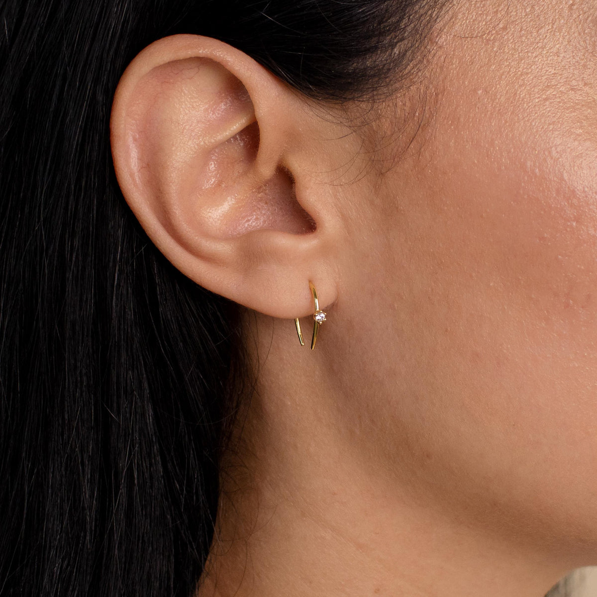 Rylee Diamond Wire Earrings in Silver