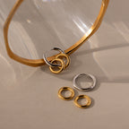 Duo Link Mixed Metal Hoops